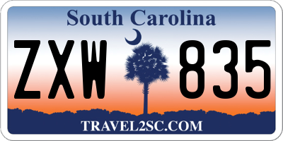 SC license plate ZXW835