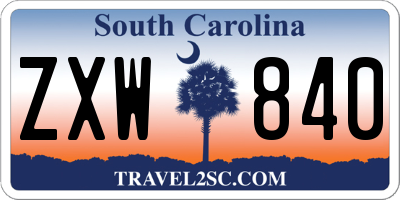 SC license plate ZXW840