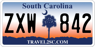 SC license plate ZXW842