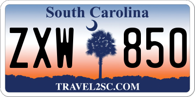 SC license plate ZXW850