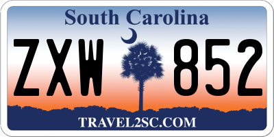 SC license plate ZXW852