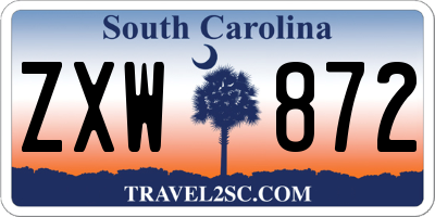 SC license plate ZXW872