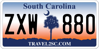 SC license plate ZXW880