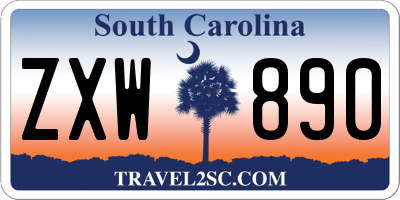 SC license plate ZXW890