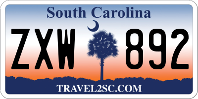 SC license plate ZXW892