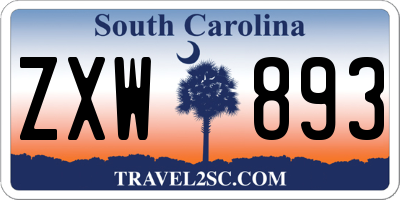 SC license plate ZXW893