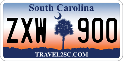 SC license plate ZXW900