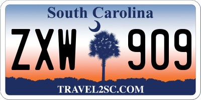 SC license plate ZXW909