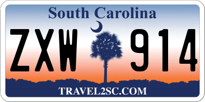 SC license plate ZXW914
