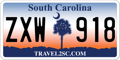 SC license plate ZXW918