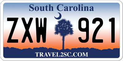 SC license plate ZXW921