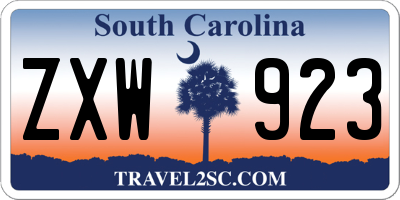 SC license plate ZXW923