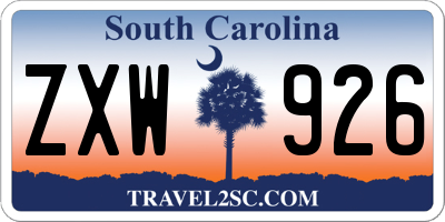 SC license plate ZXW926
