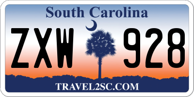 SC license plate ZXW928