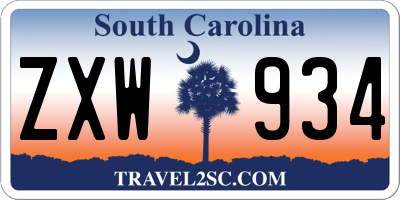 SC license plate ZXW934