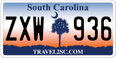 SC license plate ZXW936