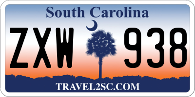 SC license plate ZXW938