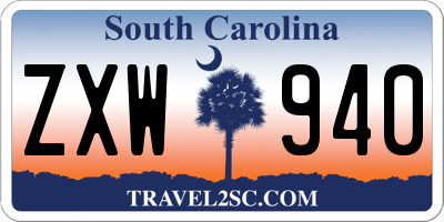 SC license plate ZXW940