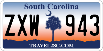 SC license plate ZXW943