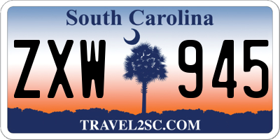 SC license plate ZXW945