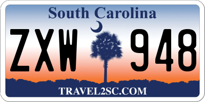 SC license plate ZXW948