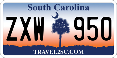 SC license plate ZXW950