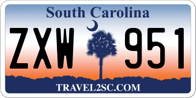 SC license plate ZXW951