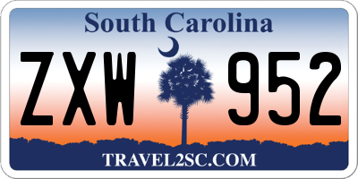 SC license plate ZXW952