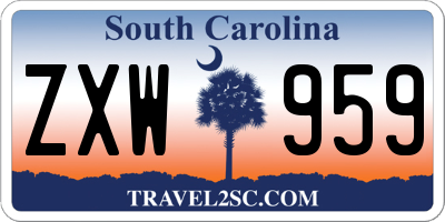SC license plate ZXW959