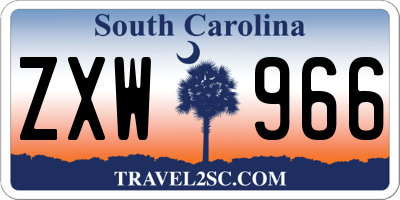 SC license plate ZXW966