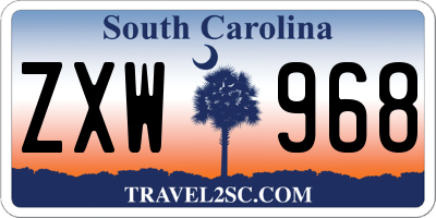 SC license plate ZXW968