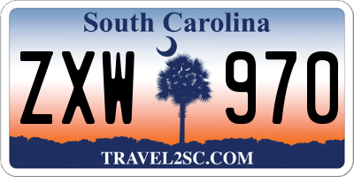 SC license plate ZXW970