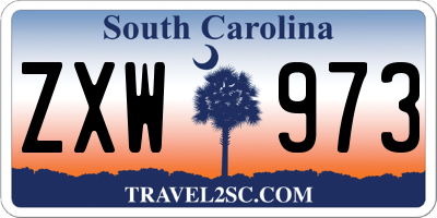 SC license plate ZXW973