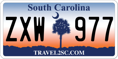 SC license plate ZXW977