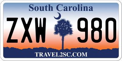 SC license plate ZXW980