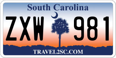 SC license plate ZXW981