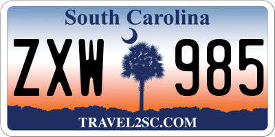 SC license plate ZXW985