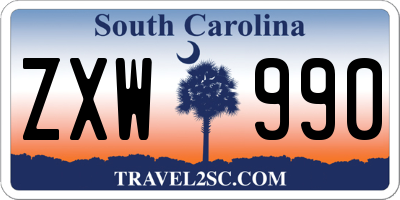 SC license plate ZXW990