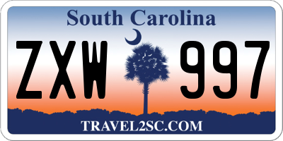 SC license plate ZXW997