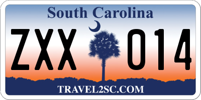 SC license plate ZXX014