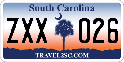 SC license plate ZXX026