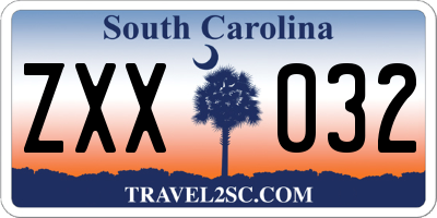 SC license plate ZXX032