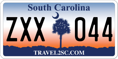 SC license plate ZXX044