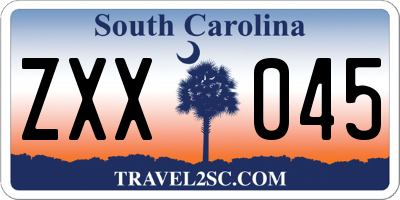 SC license plate ZXX045