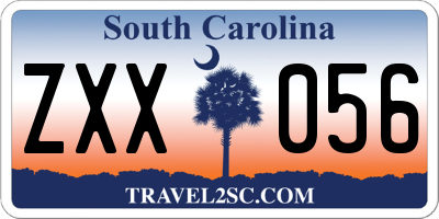 SC license plate ZXX056