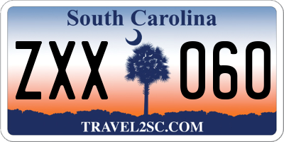 SC license plate ZXX060