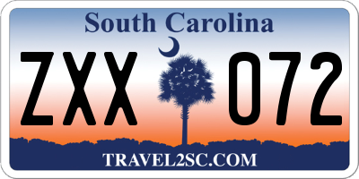 SC license plate ZXX072