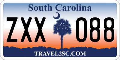 SC license plate ZXX088
