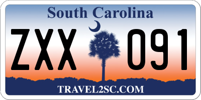 SC license plate ZXX091