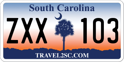 SC license plate ZXX103